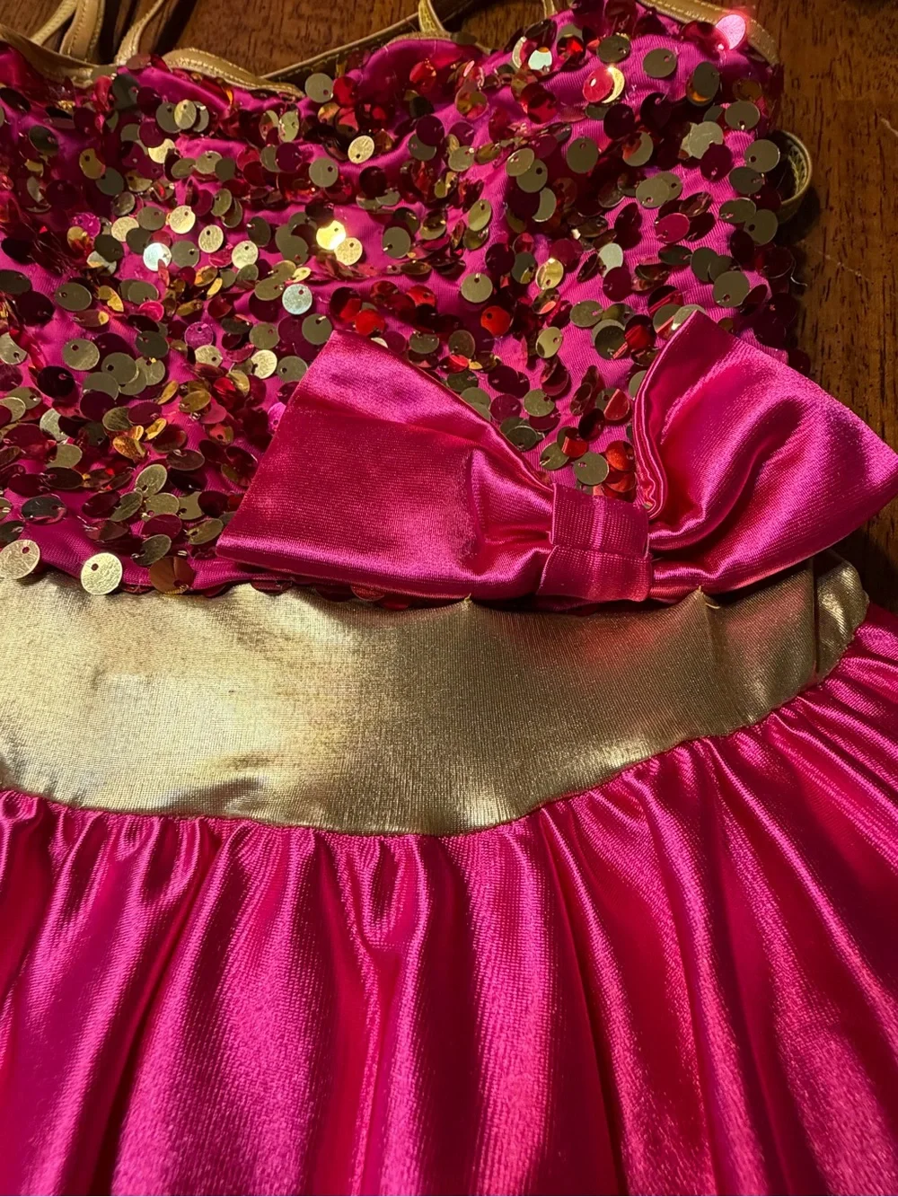 Weissman Girls Pink Sequin Tutu‎ Costume with Gold Accents  size MC